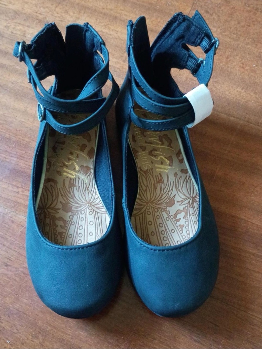Kids Teal Double-Strap Dress Shoes with Cushioned Insole
